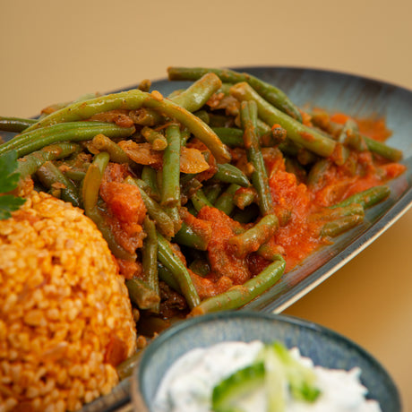Fasulyeh Khadra Bi Bulgur Banadora